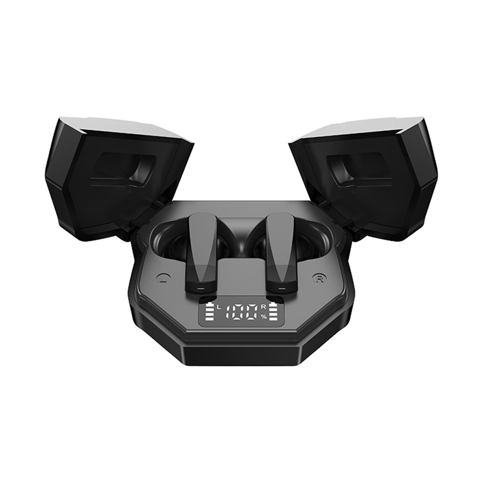 Bluetooth 5.2 Earbuds Earphone Built in Mic Headset Gaming Phones Black