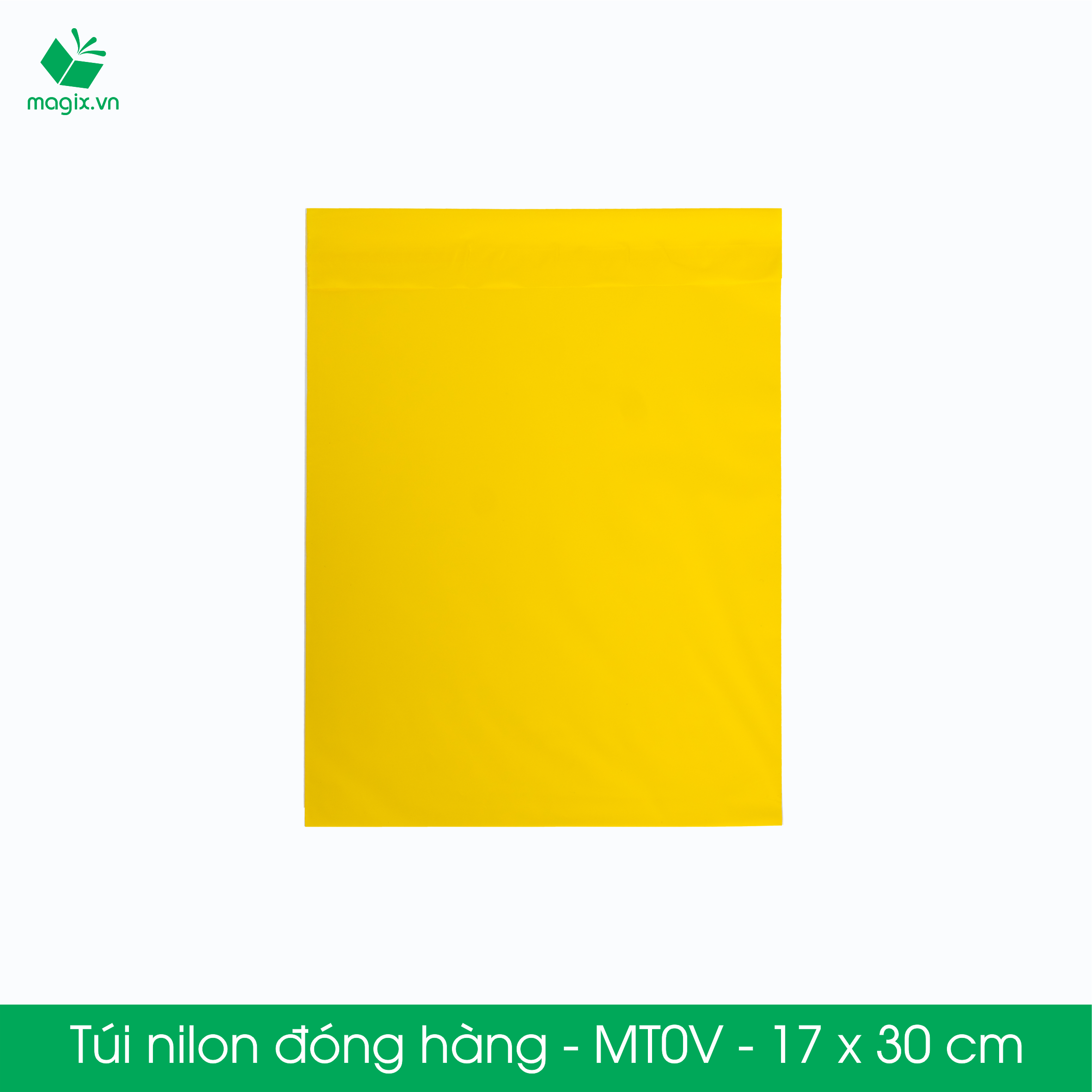 MT0V - 17x30 cm - Túi nilon gói hàng - 100 túi niêm phong đóng hàng màu vàng