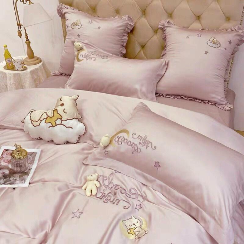 Bộ lụa tencel 80s chăn ga gối 4 món