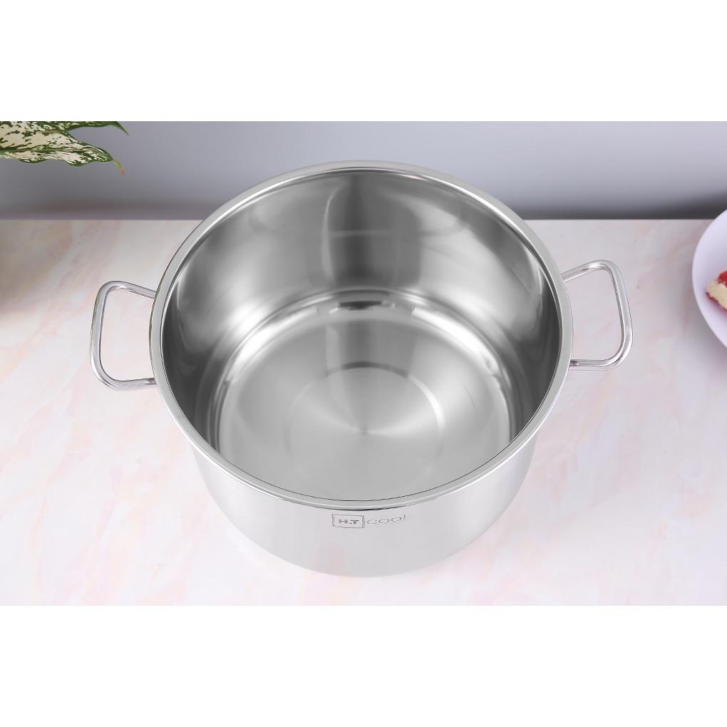 Nồi luộc gà 1 đáy cao cấp Fivestar H.T Cook nắp inox ( 26cm / 28cm / 30cm /32cm ) dùng được bếp từ , gas , hồng ngoại , tặng 2 vá canh