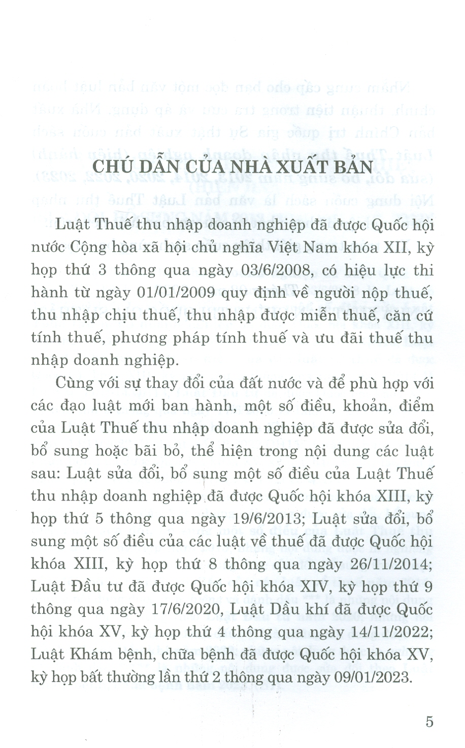 Luật Thuế Thu Nhập Doanh Nghiệp (Hiện Hành) (Sửa Đổi, Bổ Sung Năm 2013, 2014, 2020, 2022, 2023)
