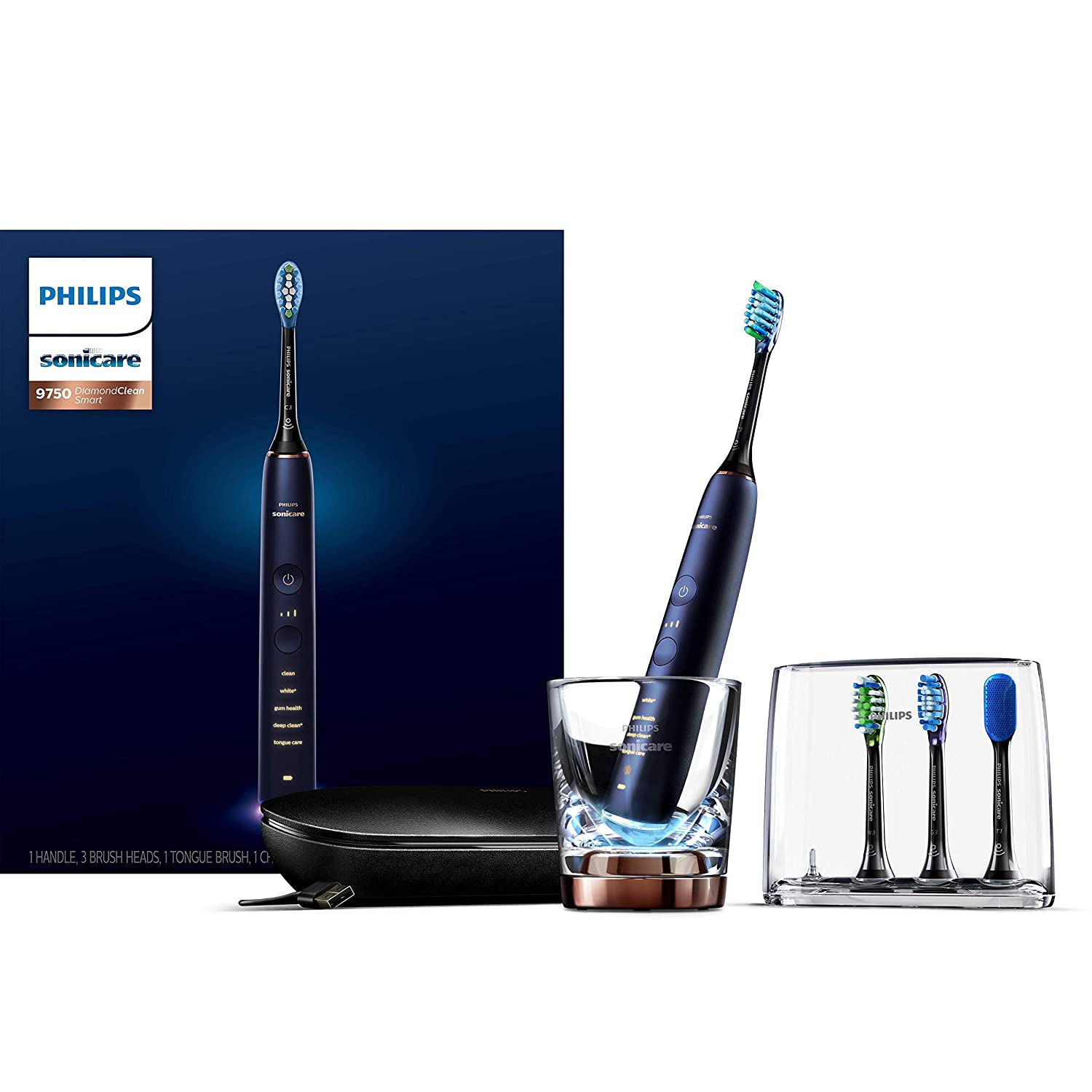 Bàn chải đánh răng cao cấp Philips Sonicare 9700 DiamondClean | Hàng Mỹ
