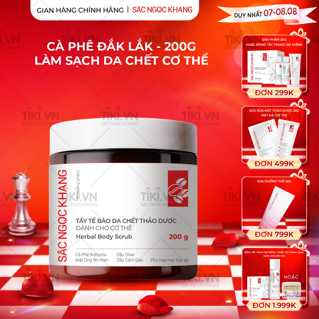 Tẩy tế bào da chết thảo dược dành cho cơ thể Sắc Ngọc Khang hũ 200g
