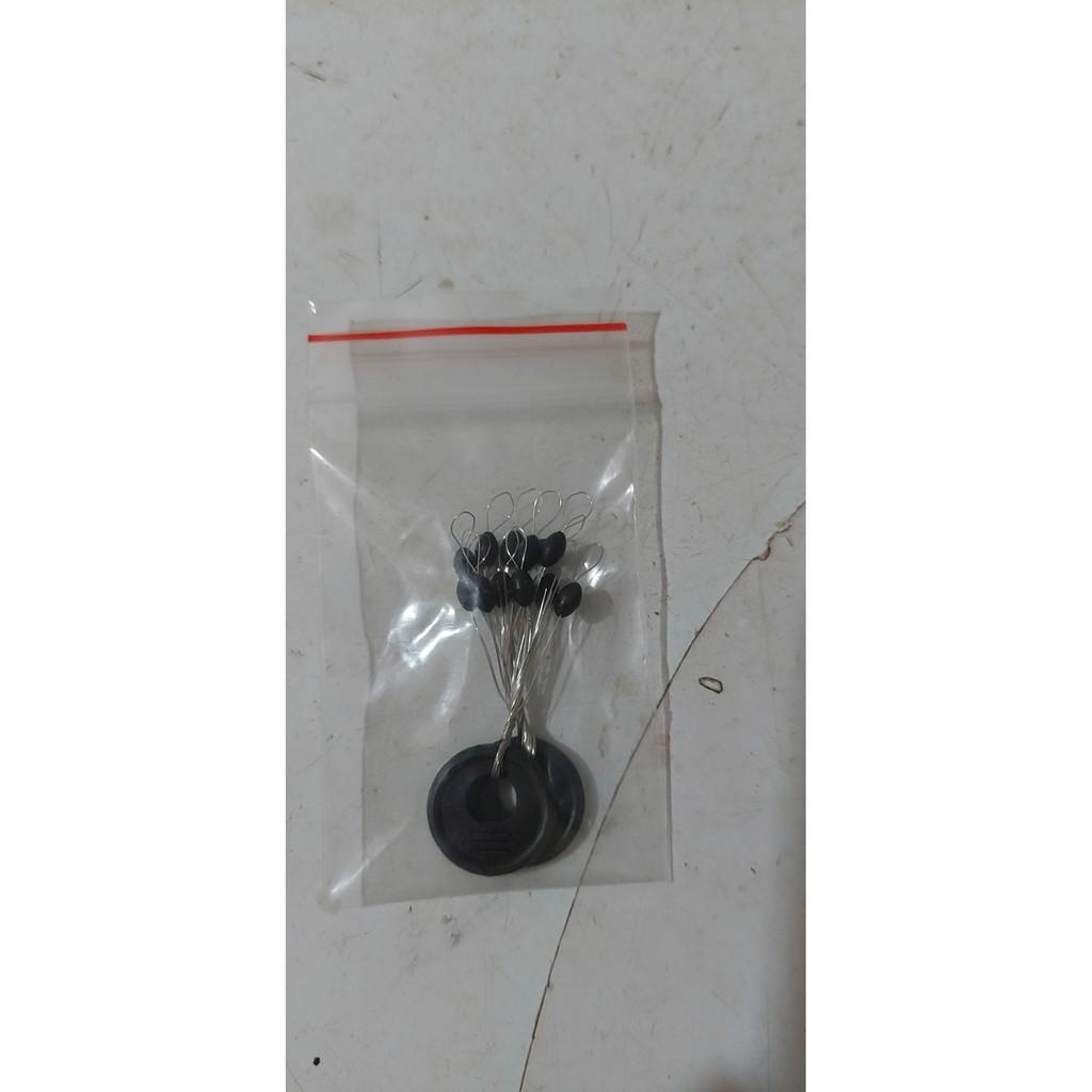 Combo 10 hạt chặn phao câu cá màu vàng, chất liệu cao su tổng hợp