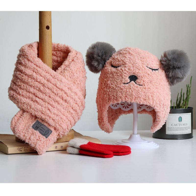 Nón Cho Bé Khăn Găng Tay Ba Bộ Mũ Trẻ Em Và Khăn Trong Mùa Thu Đông Bé Trai Và Bé Gái dệt Kim Mũ Ấm Áp