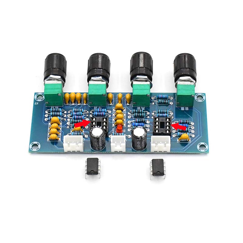 XH-A901 NE5532 Tone Board Preamp Pre-amp with Treble Bass Volume Adjustment Pre-amplifier Tone Controller for Amplifier Board