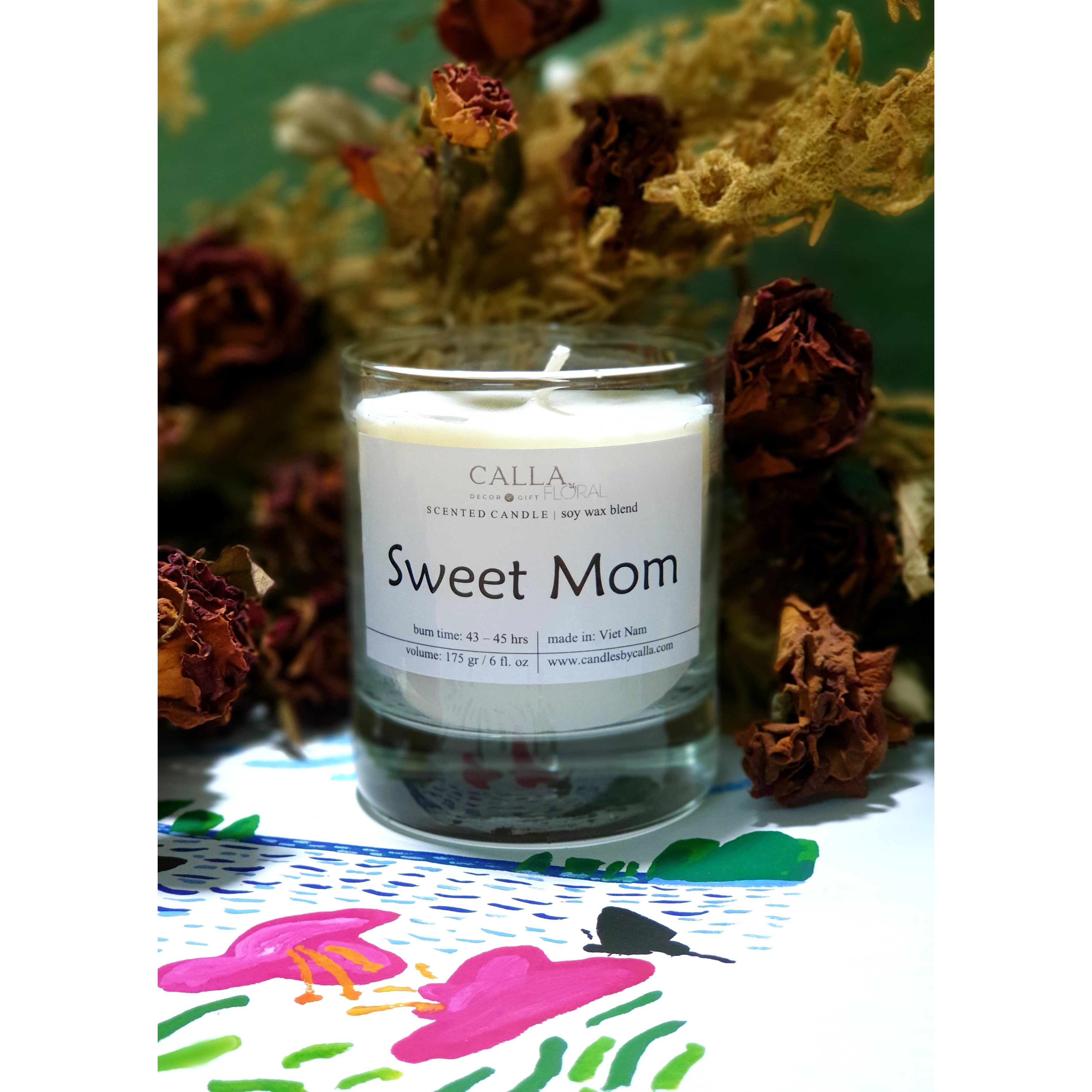 Nến thơm sáp đậu nành với tinh dầu hữu cơ tự nhiên - Sweet Mom, mùi hương tự chọn