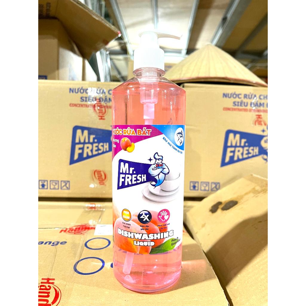 [SIÊU SẠCH] Nước rửa chén đậm đặc van nhấn Mr Fresh 800ml (Đào, Cam, Trà Xanh, Quế)