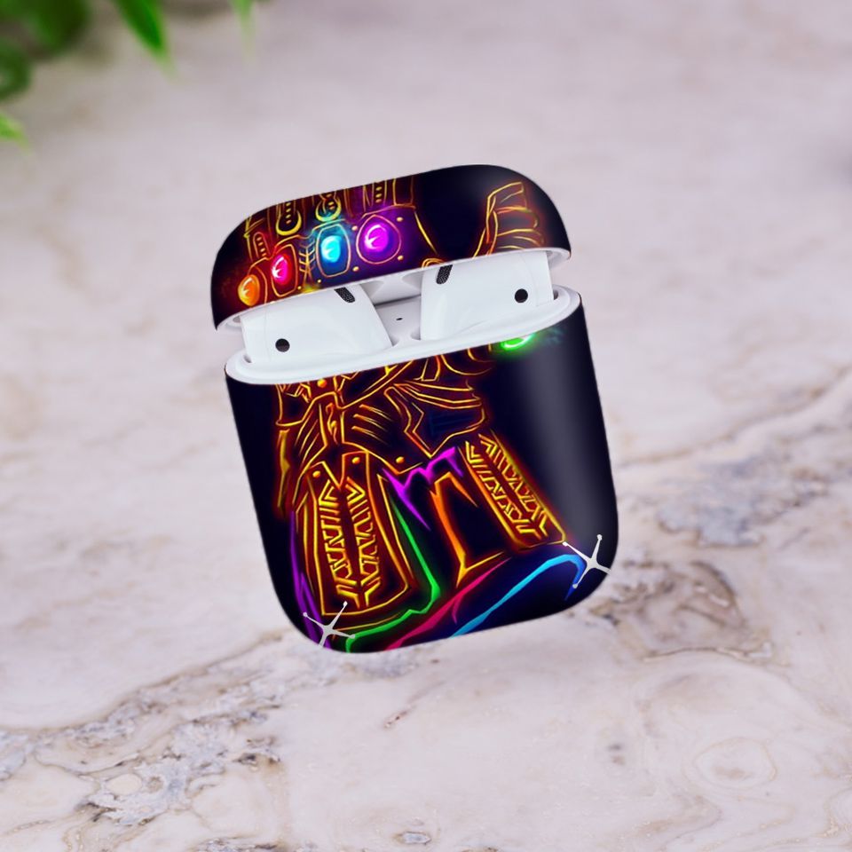 Miếng dán skin chống bẩn cho tai nghe AirPods in hình siêu anh hùng - SAH0020 (bản không dây 1 và 2)