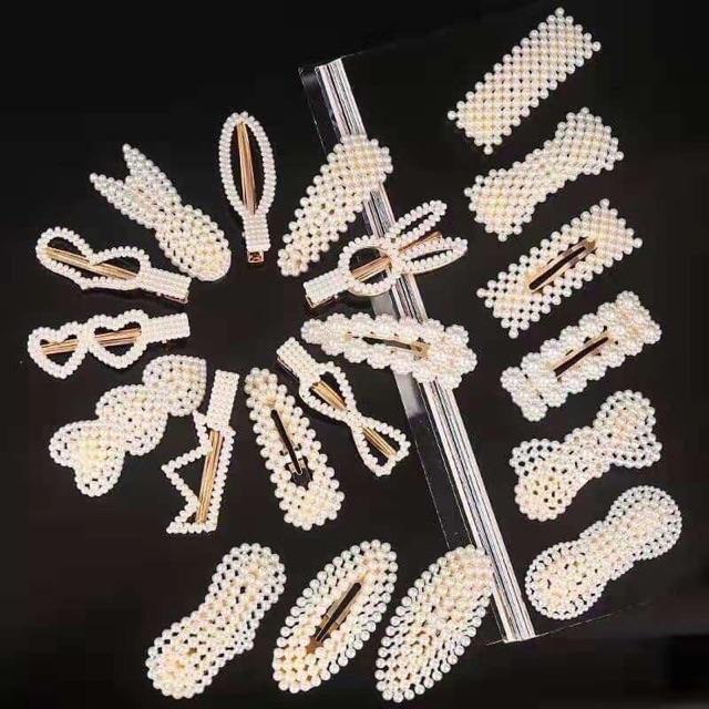 SET 20 KẸP TÓC NGỌC TRAI nhân tạo 20 MÓN SANG CHẢNH