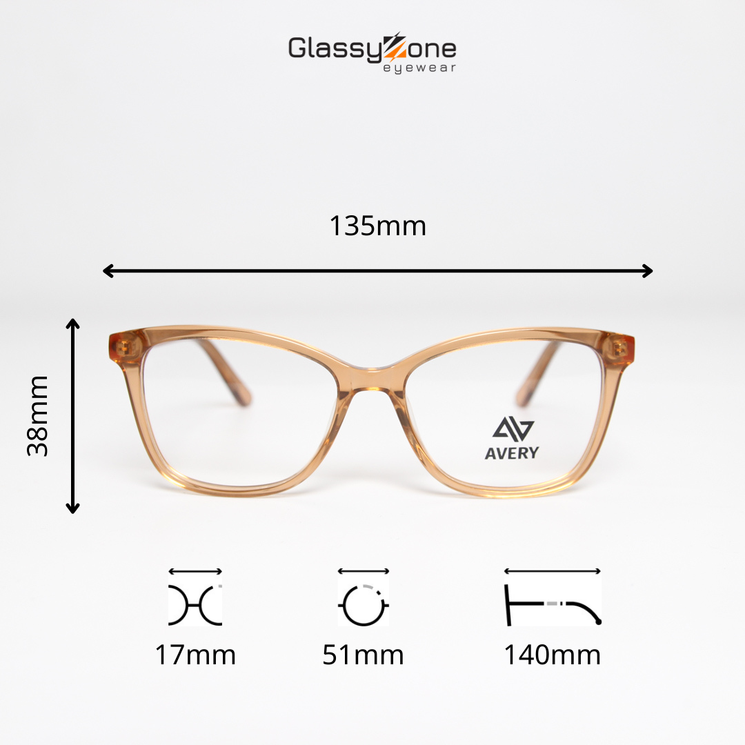 Gọng kính cận, Mắt kính giả cận Acetate Form mắt mèo Nữ Avery 21093 - GlassyZone