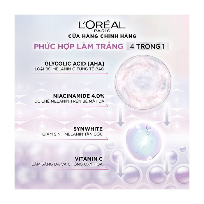 [L'OREAL PARIS] Kem Dưỡng Ban Đêm AHA Giúp Mờ Thâm Nám Và Cấp Ẩm Tối Ưu Glycolic Bright Glowing Cream Night 50/15/7.5ml