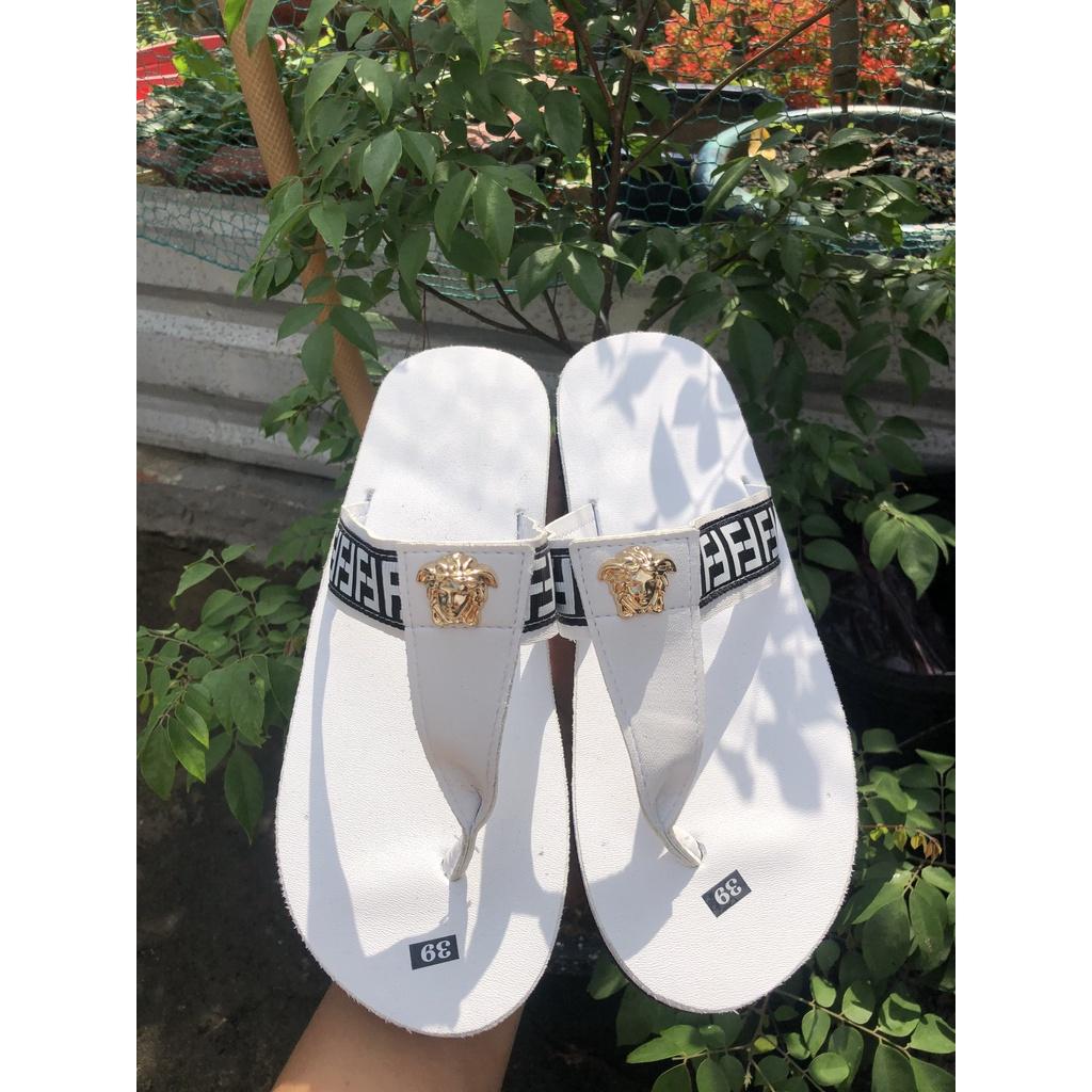 Sandal đồng nai dép kẹp nữ đế trắng quai kẹp F không hậu size từ 34 nữ đến 40 nữ - Trắng,39