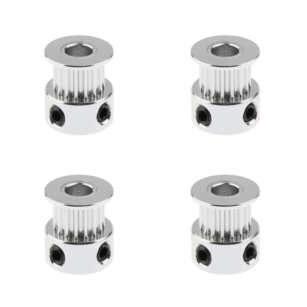 Set of 4 Mini Aluminum 16  Timing Belt Pulley Gear Sprocket Wheel 5mm Bore