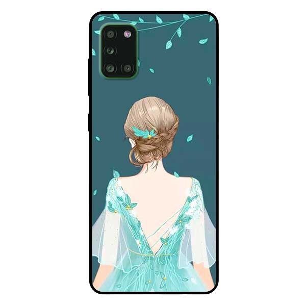 Ốp lưng dành cho Samsung A31 mẫu Cô Gái Nền Xanh