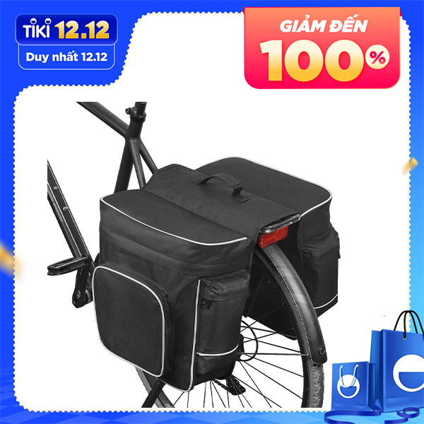 Túi Đôi 2 Bên Xe Đạp 2 Trong 1 30L Màu Đen