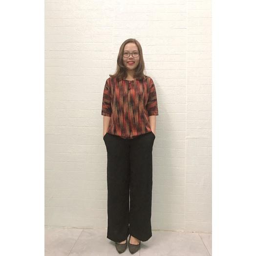 Bộ Đồ Trung Niên Cho Bà Cho Mẹ - Áo Lụa Hàn Châu Quần Tơ Đũi Cao Cấp