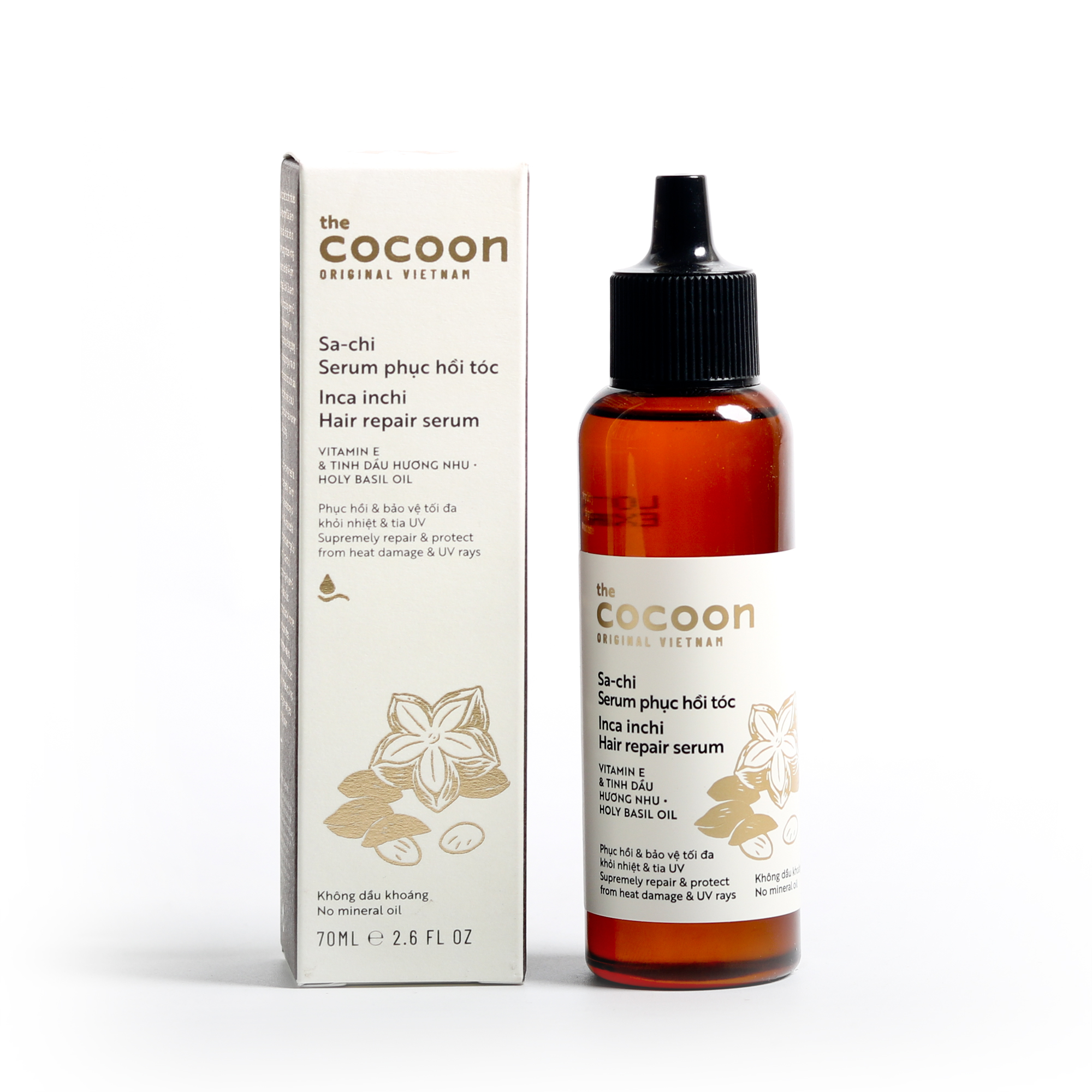 Combo Nước dưỡng tóc Sa-chi Cocoon 140ml + Serum Sa-chi phục hồi tóc Cocoon 70ml