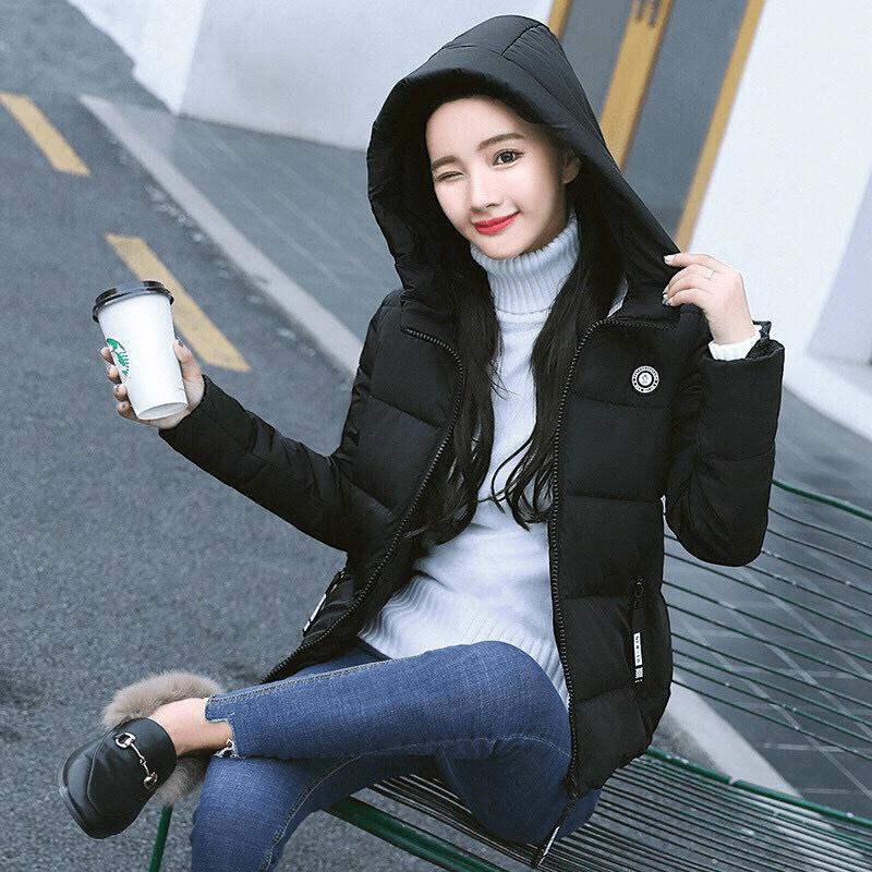 Áo khoác phao nữ 3 lớp có nón ấm áp cho mùa đông siêu đẹp , dài tôn dáng VINA 1HIT