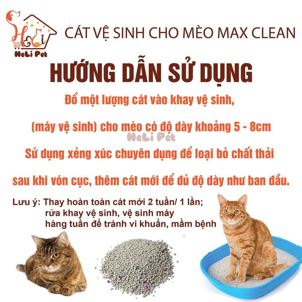 Cát Vệ Sinh Cho Mèo Max Clean Hương CAFE Siêu Vón Siêu Ít Bụi 4Kg/ Bịch- HeLiPet