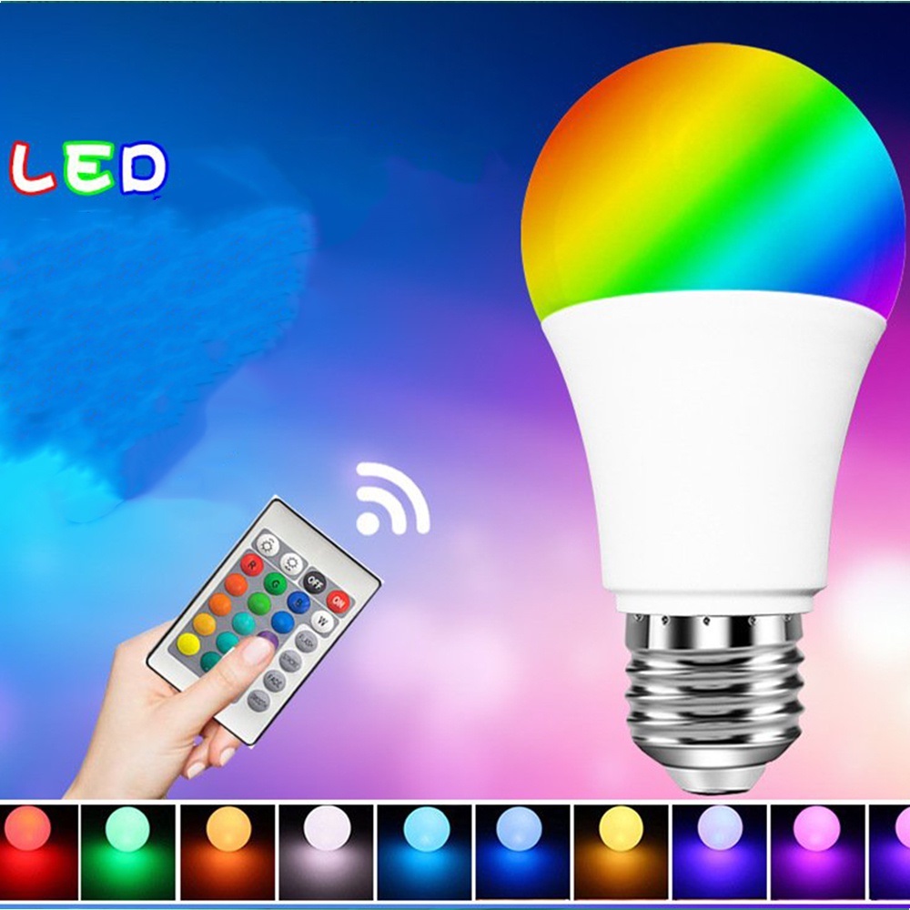 Đèn led Tiktok bóng đèn RGB- A70 đổi màu kèm remote anh sáng lớn dành cho livestream đèn ngủ đèn rọi sàn