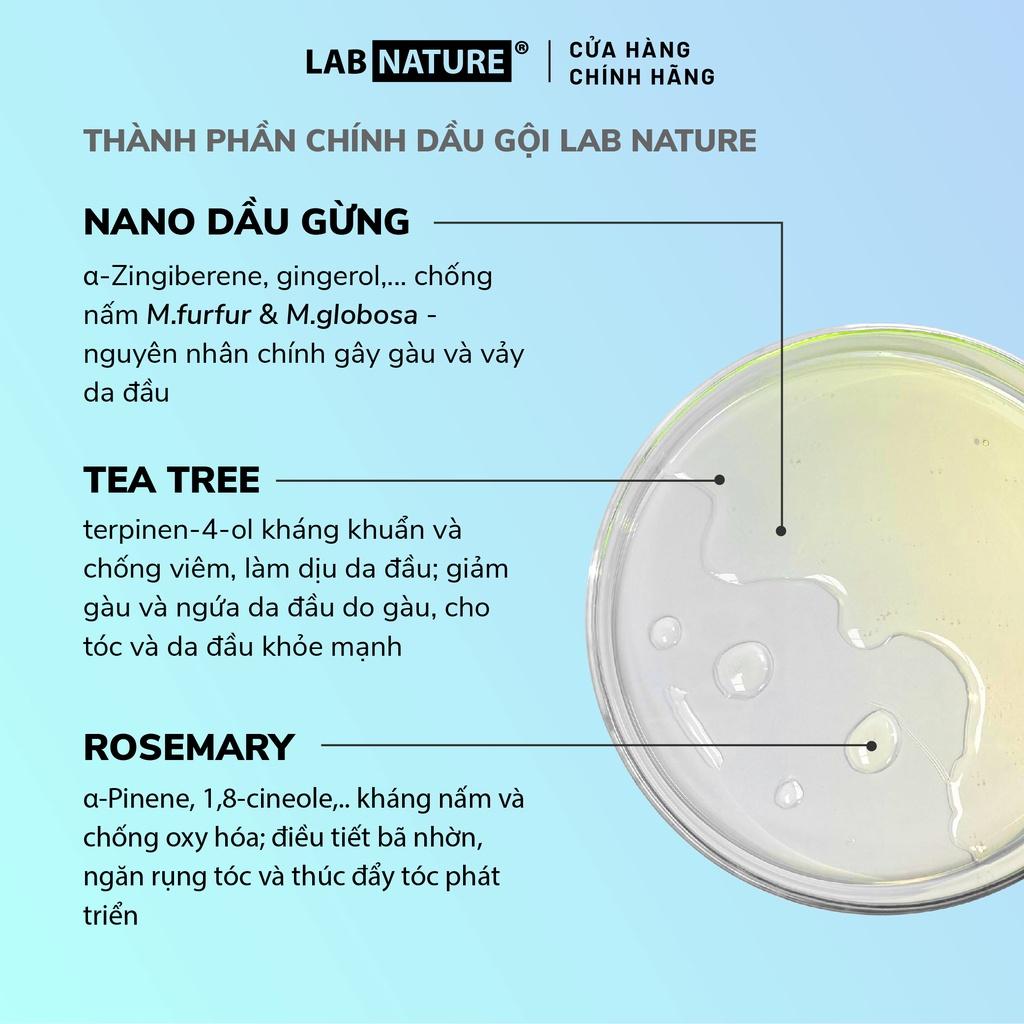 Combo Dầu Gội và Dầu Xả không Silicone Sạch gàu hết ngứa Lab Nature No.4 - công nghệ Nano Olive Oil