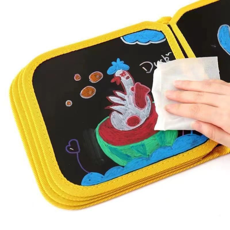 Vở Vẽ Cho Bé, Vở Vẽ Xoá Được Vẽ Đi Vẽ Lại Được Nhiều Lần, 10 Trang Tặng Kèm 6 Bút Vẽ