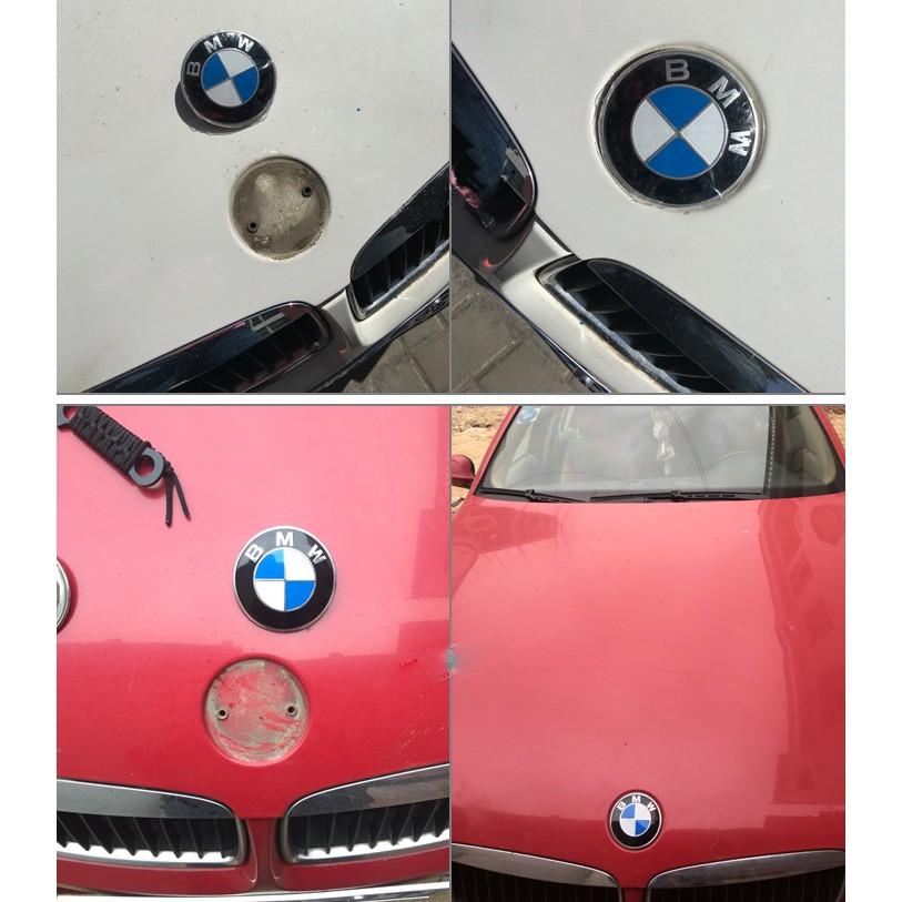 Logo biểu tượng huy hiệu gắn trước và sau xe ô tô BMW cao cấp: Đường kính 82mm và 74mm