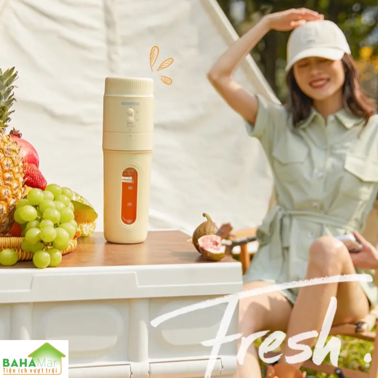 MÁY ĐA NĂNG VẮT CAM, ÉP TRÁI CÂY XAY SINH TỐ SẠC ĐIỆN TIỆN MANG THEO KHẮP NƠI "BAHAMAR" Có thể điều chỉnh 2 tốc độ, 45RPM và 18000RPM