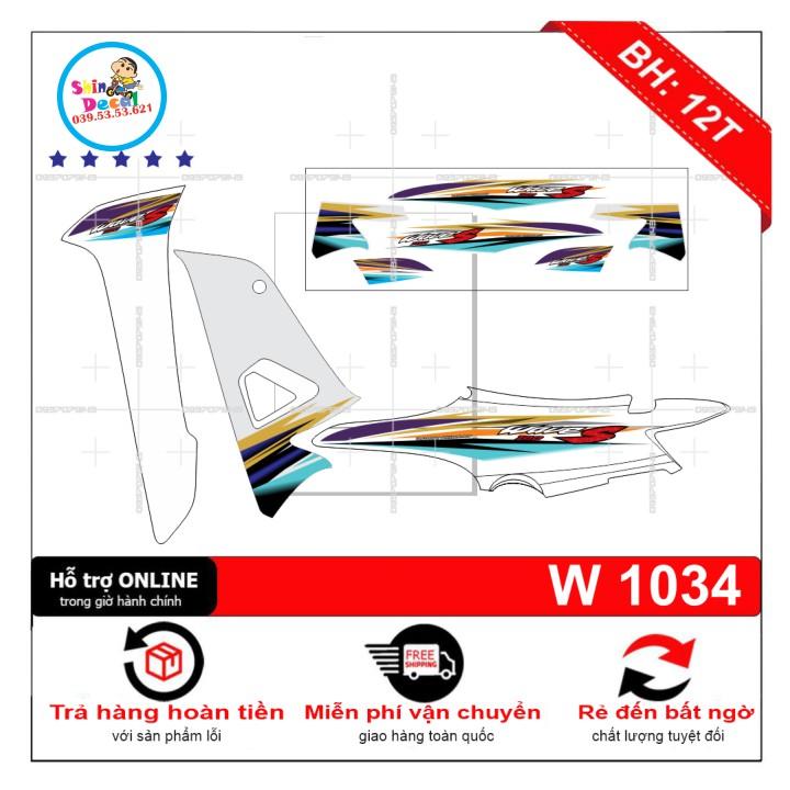 Tem rời wave S 100 2016 dán xe trắng