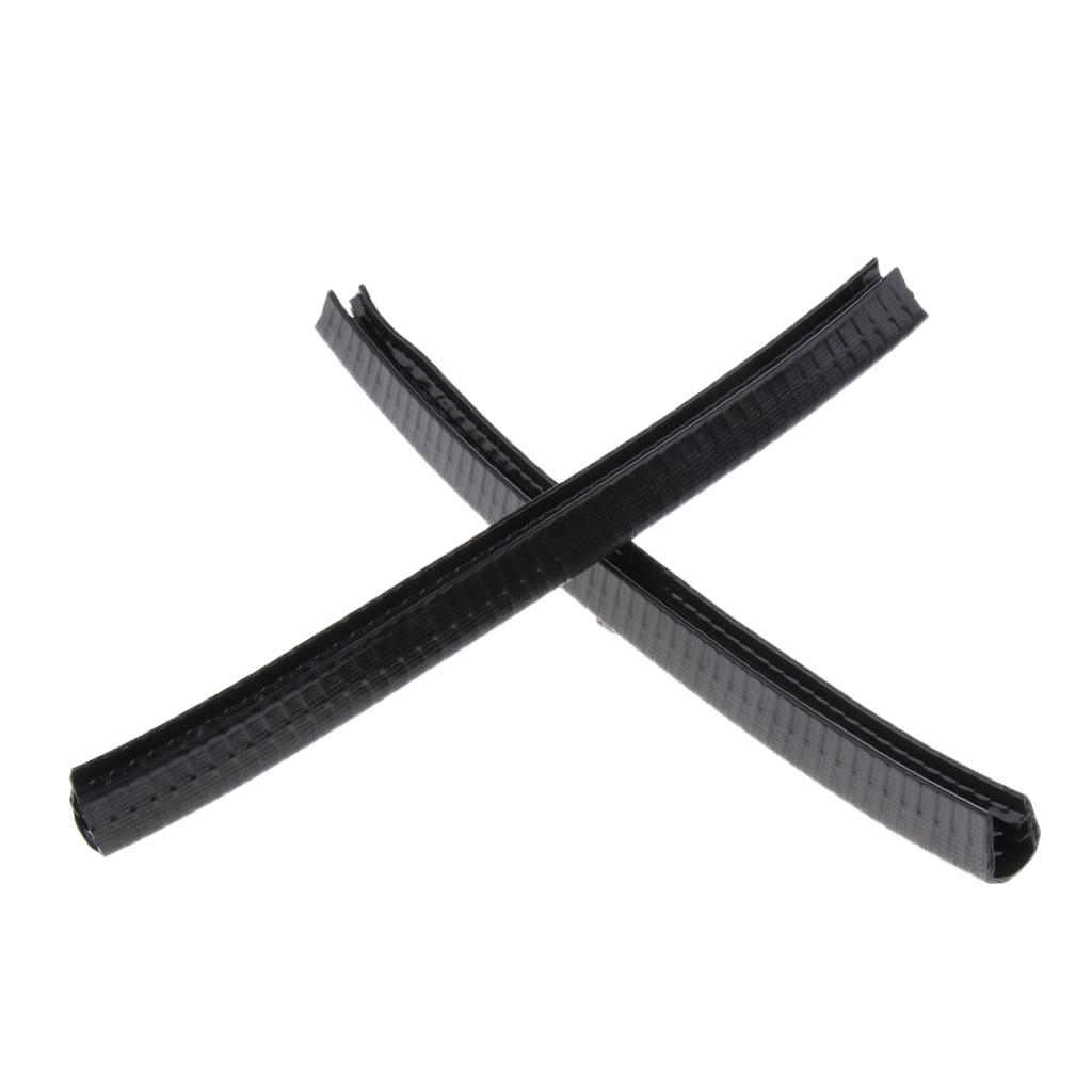 2pcs Rubber Strip Deck Guard Gear for Longboard Skateboard Protection Black