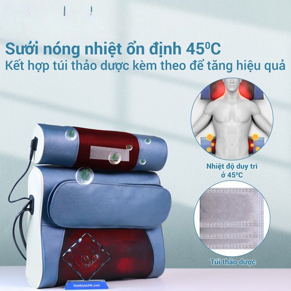 Gối massage cổ vai gáy, máy massage, gối massage hồng ngoại 16 bi cao cấp hỗ trợ mát xa vùng cổ,vai gáy hiệu quả