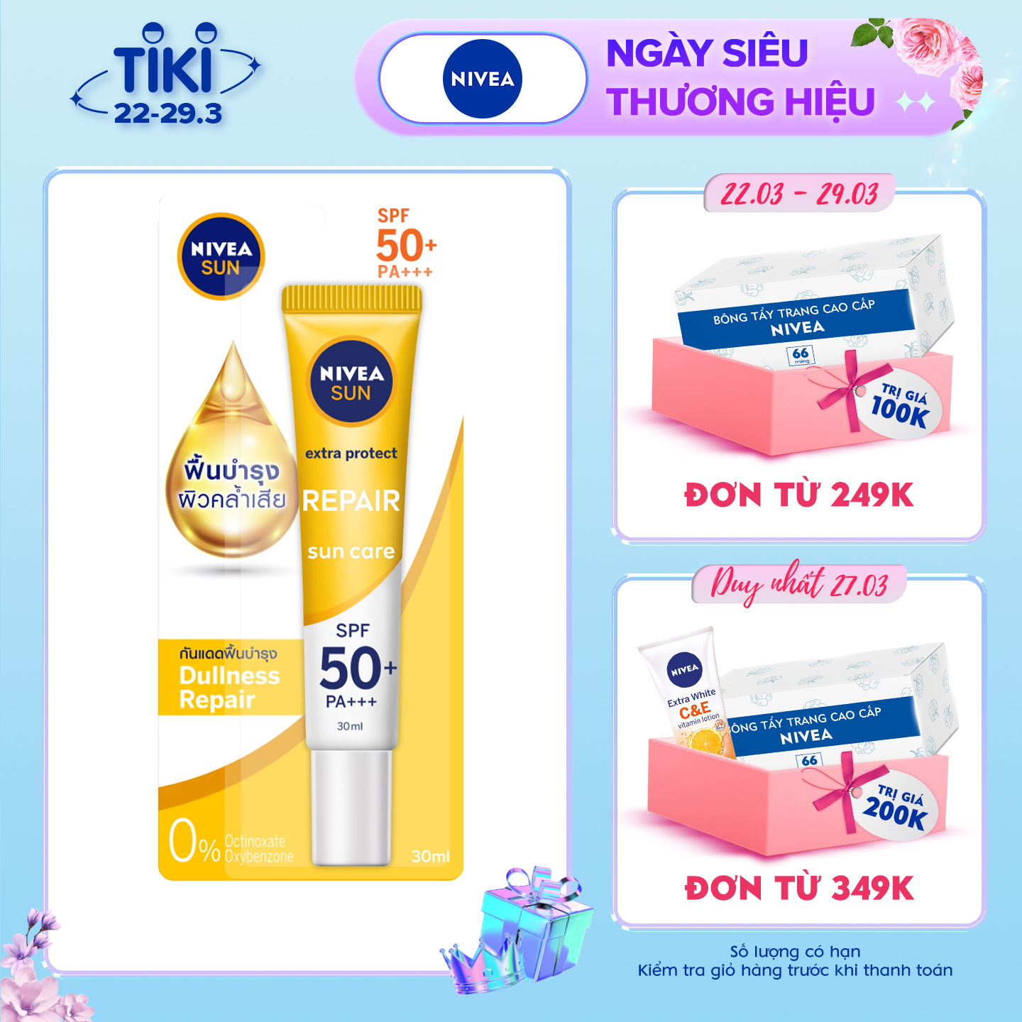 Tinh Chất Chống Nắng NIVEA Dưỡng Trắng &amp; Phục Hồi SPF50+ PA+++ (30ml) - 86016