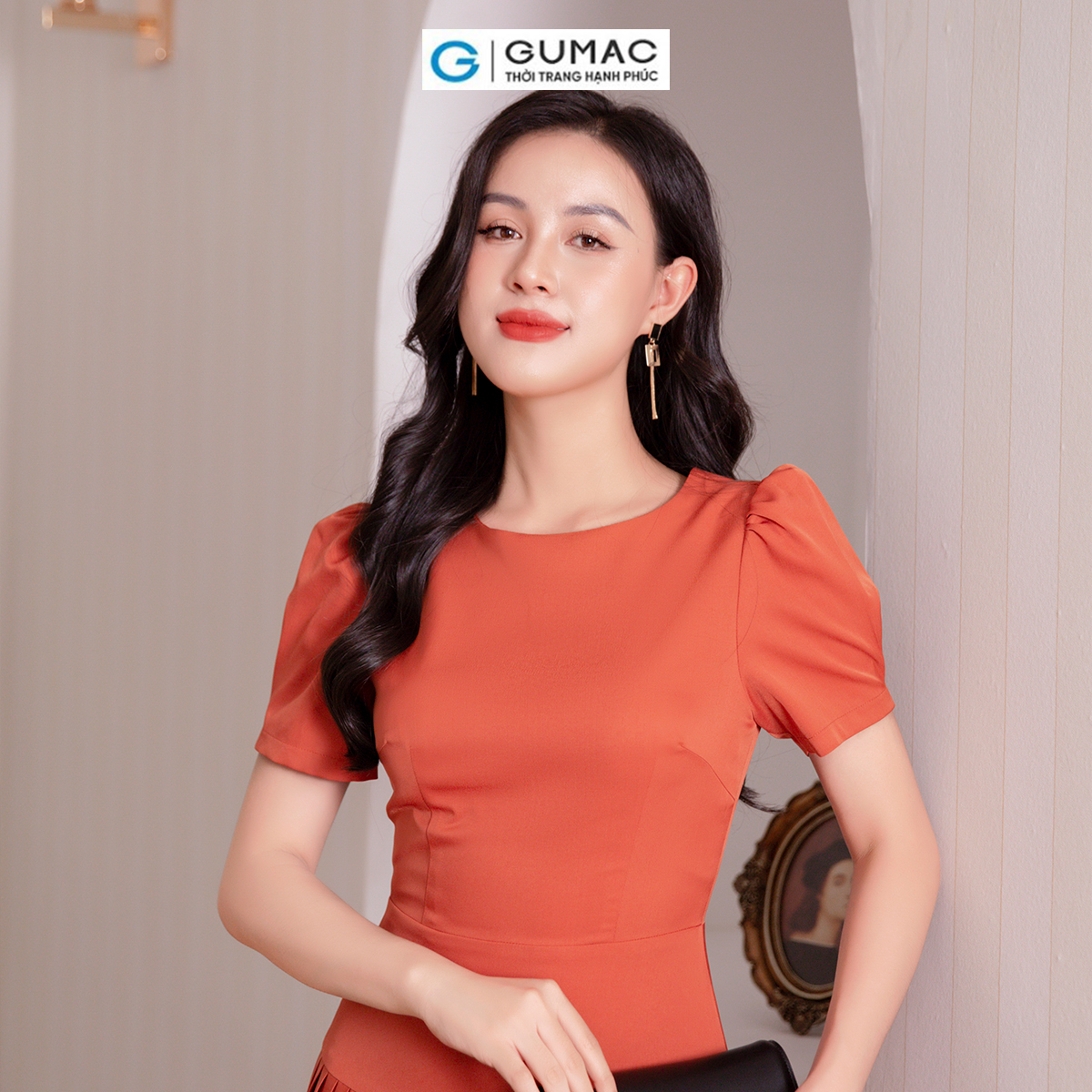 Đầm A dập ly thời trang GUMAC DD10055