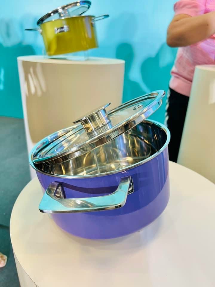 Nồi inox liền khối Elmich Hera Mầu Tím - Hàng Chính Hãng