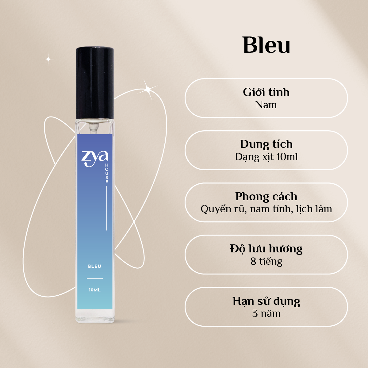 Nước hoa nam ZYA Bleu mùi hương gỗ thanh | EBMart