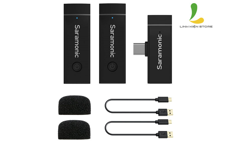 Micro thu âm Saramonic Blink Go-U2 Kit - Thiết bị ghi âm kết nối đa hướng hỗ trợ cổng cắm USB-C tương thích điện thoại, máy tính - Hàng nhập khẩu