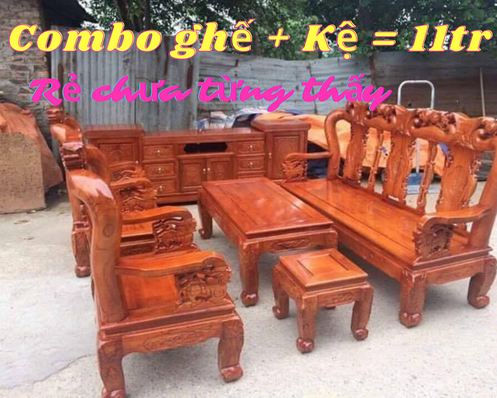 Bộ bàn ghế Minh Quốc Đào gỗ xoan