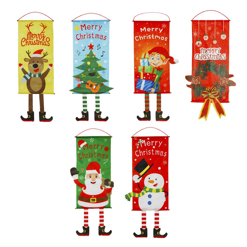 Merry Christmas Ornaments Santa Claus Banner Door Window Hanging Decor-01