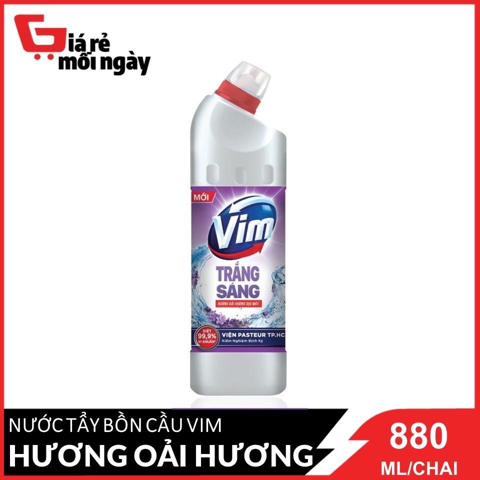 Nước tẩy bồn cầu VIM Trắng Sáng Than hoạt tính và hoa oải hương (Tím) 870ml