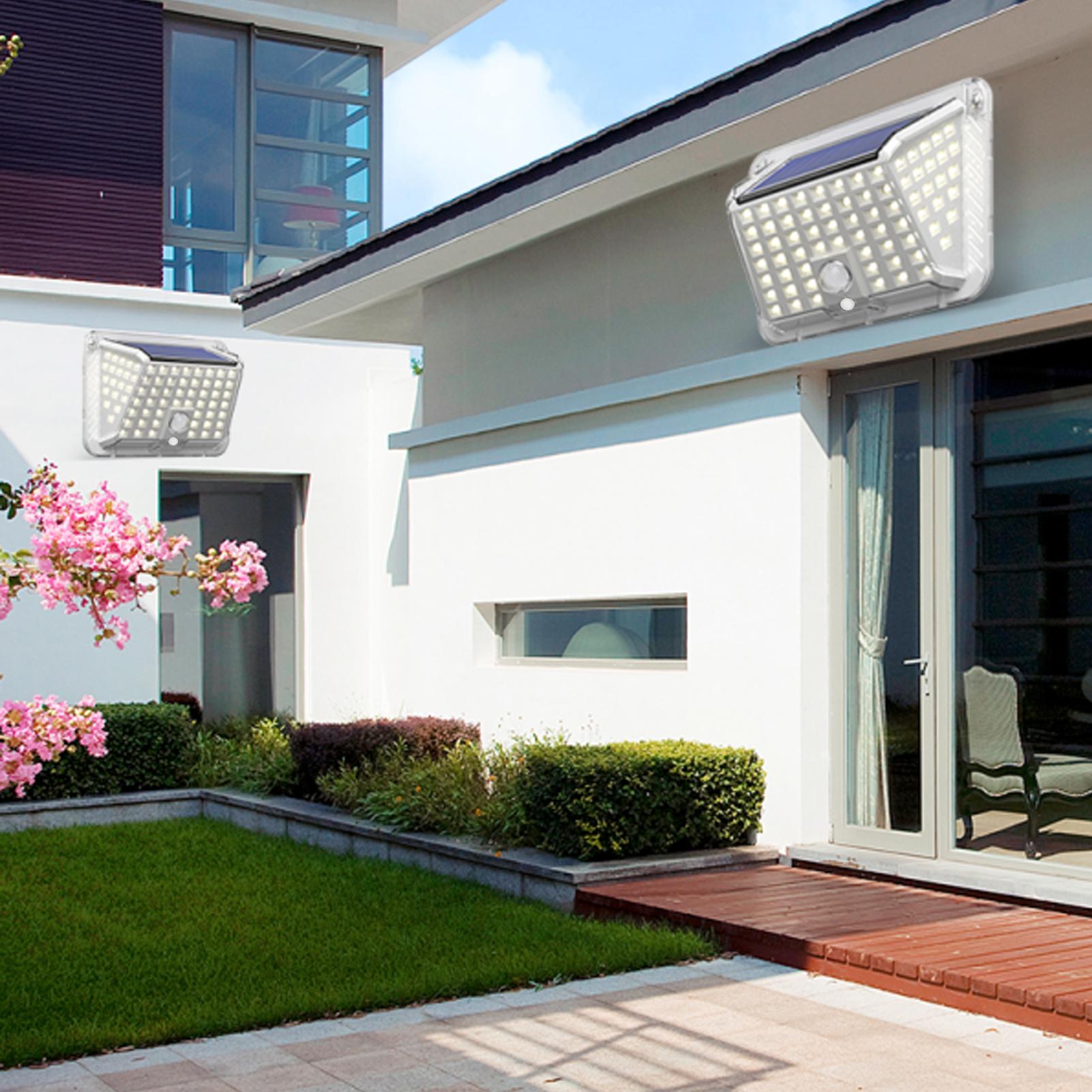 Đèn Led năng lượng mặt trời, không dây, cảm biến chuyển động năng lượng mặt trời với 3 chế độ, chiếu sáng góc rộng 120 ° Chống thấm nước