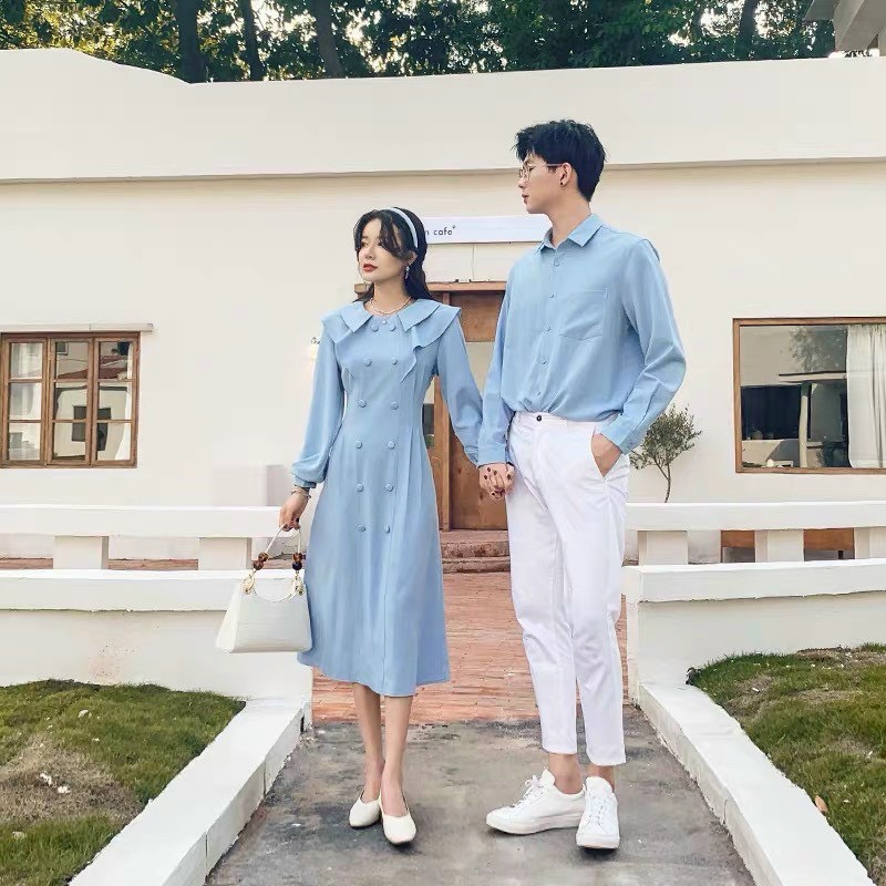 Set đồ đôi màu xanh Couple Tina 1 - AV011