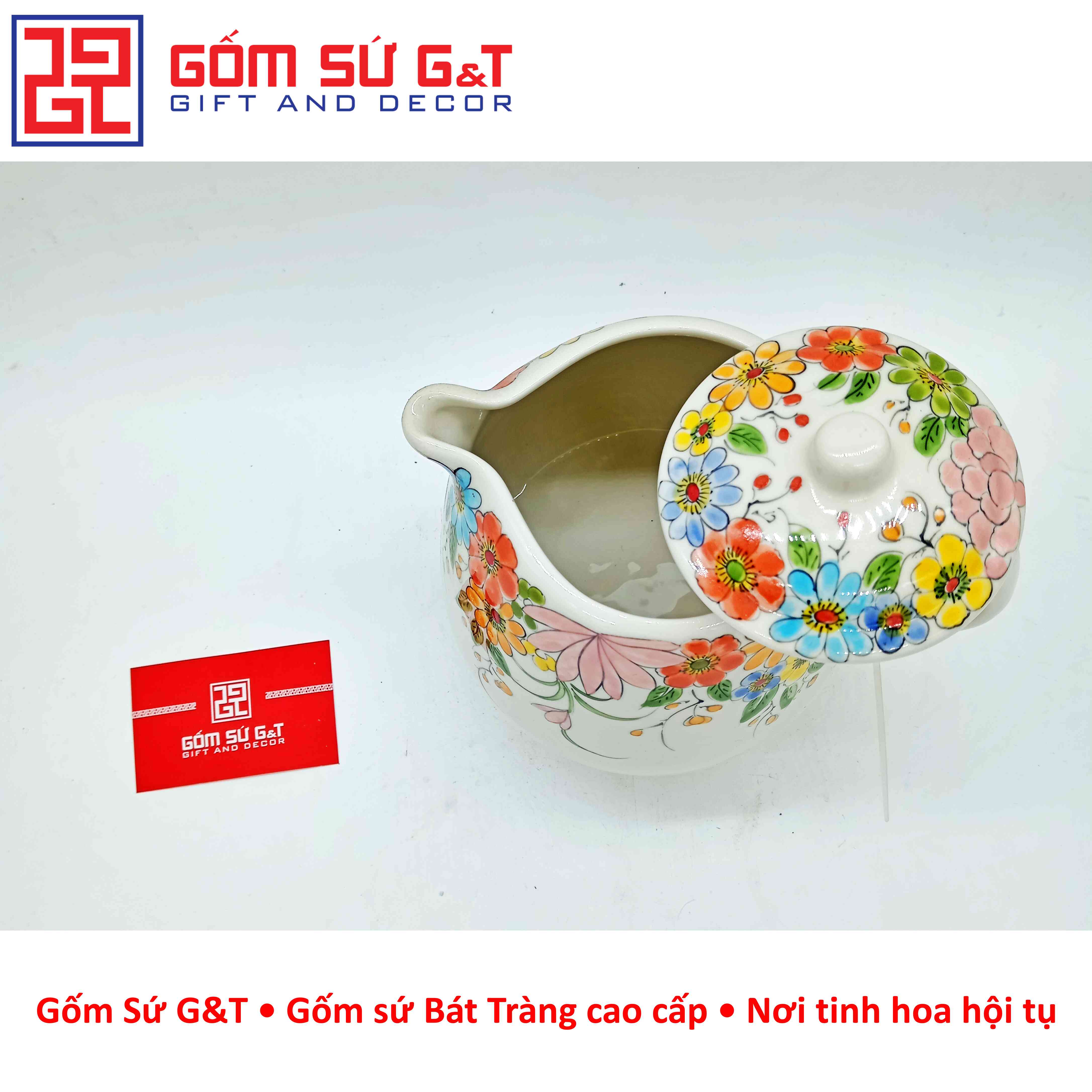 Bộ tích trà vẽ ngàn hoa Gốm Sứ G&amp;T