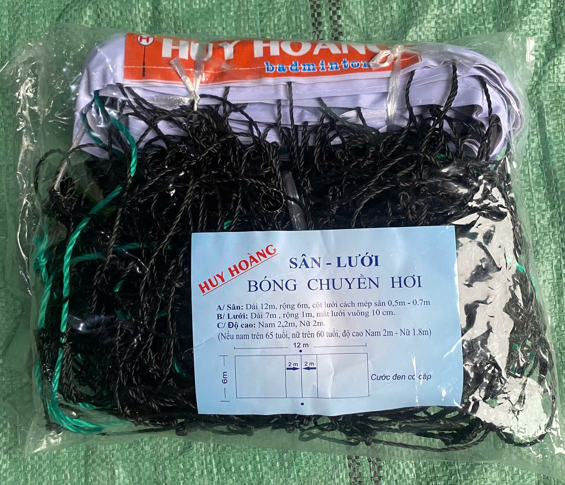 Lưới bóng chuyền hơi có cáp 1 viền