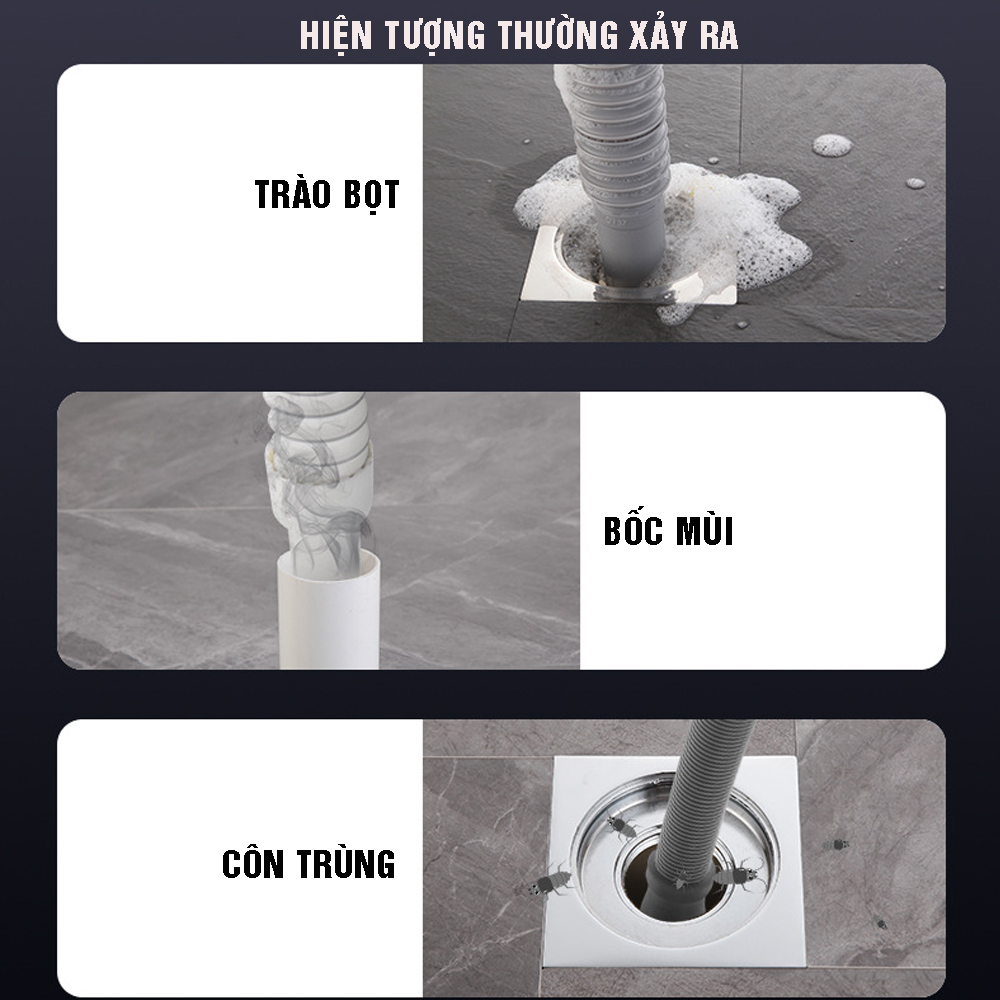 Bộ thoát nước máy giặt, chậu rửa, thoát nước thải kiêm chống mùi hôi, ngăn côn trùng trào ngược, cổ xoay 360 độ, loại đứng MIHOCO 3112