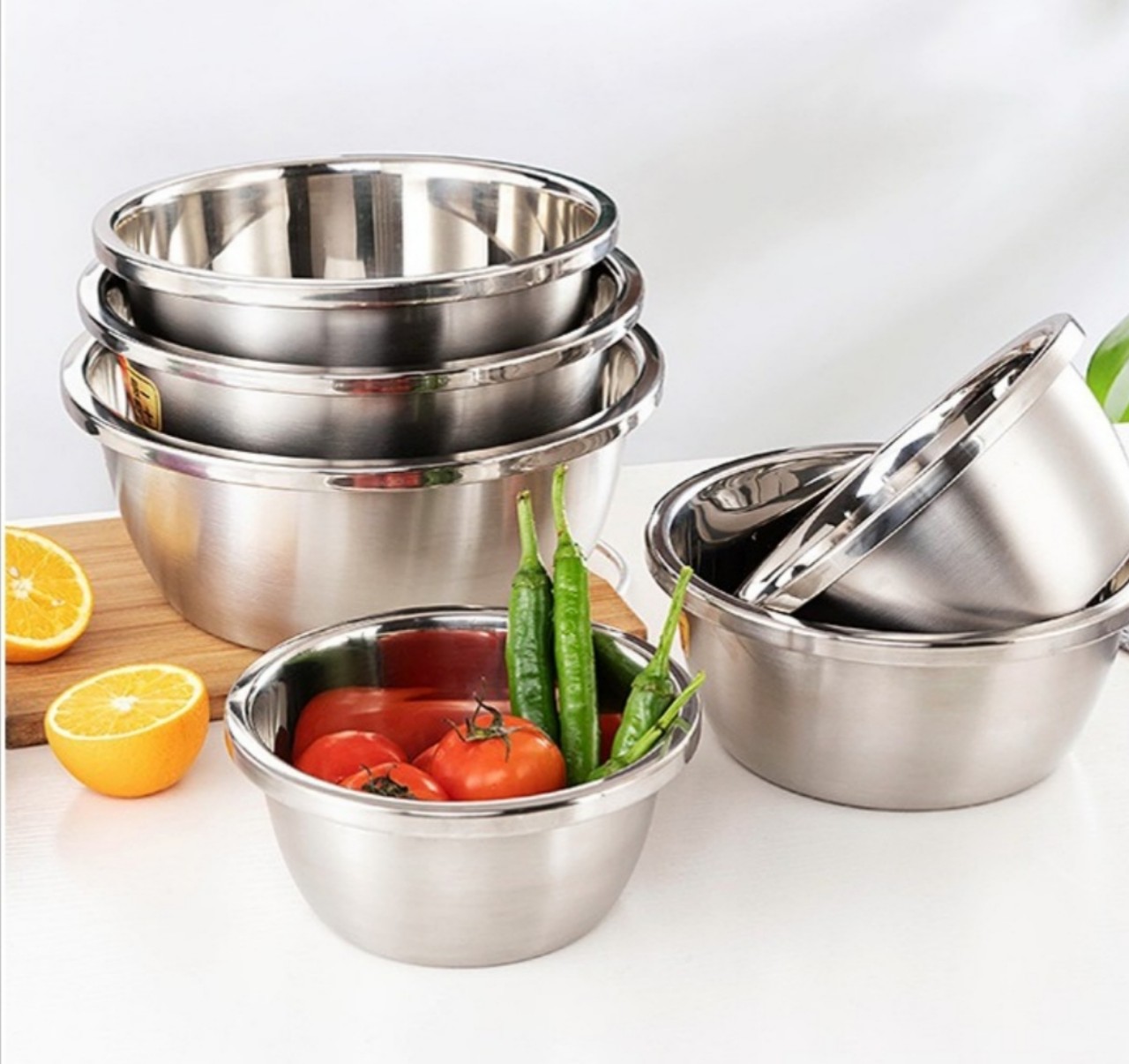 Thau trộn/ thố trộn/ âu trộn salad trộn bột inox cao cấp đủ size.