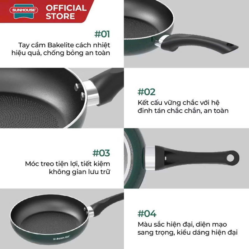 Chảo chống dính đáy từ Sunhouse ECO SHM plus