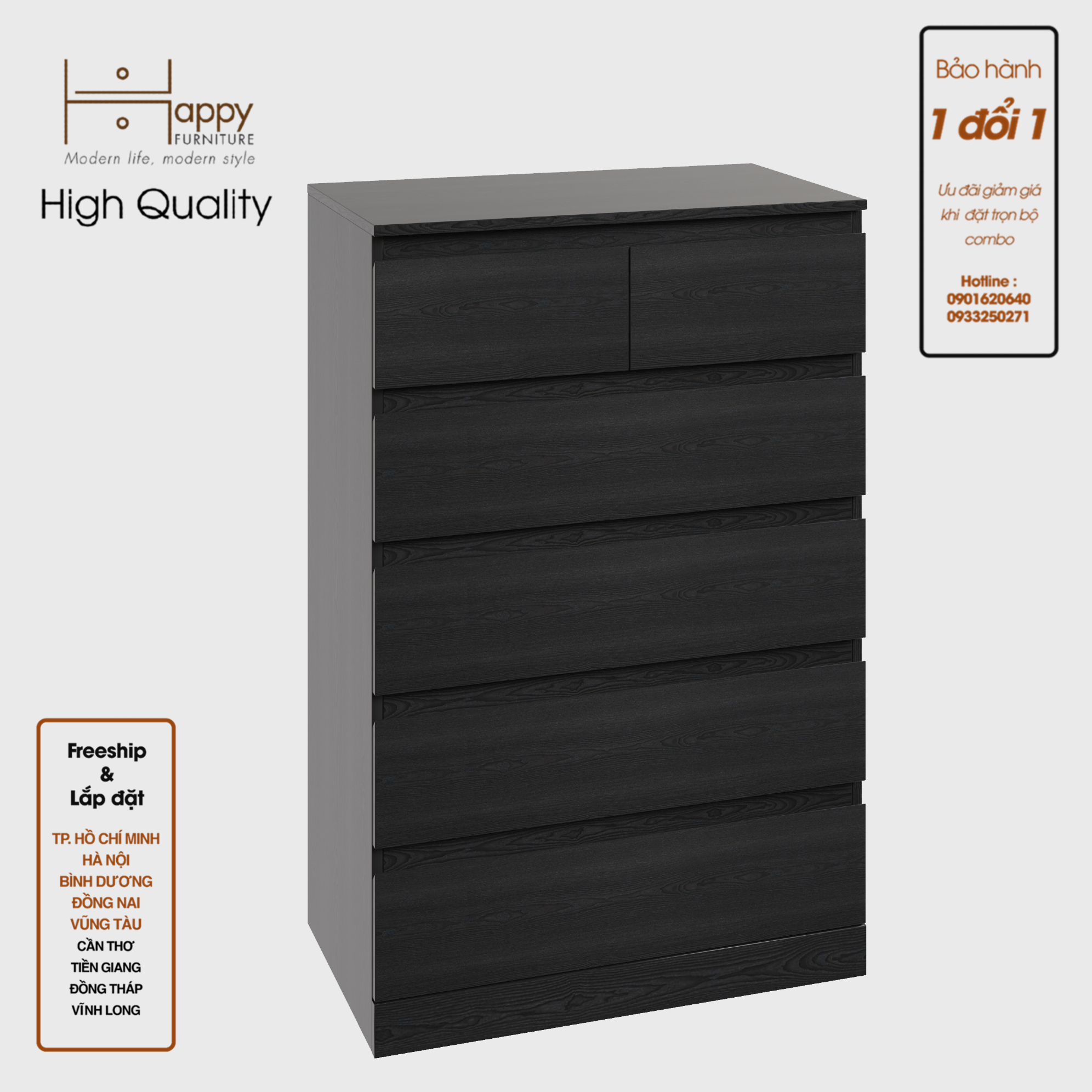 HAPPY FURNITURE , Tủ 5 tầng - DOOBIE , THK_006 , 80cm x 48cm x 123cm