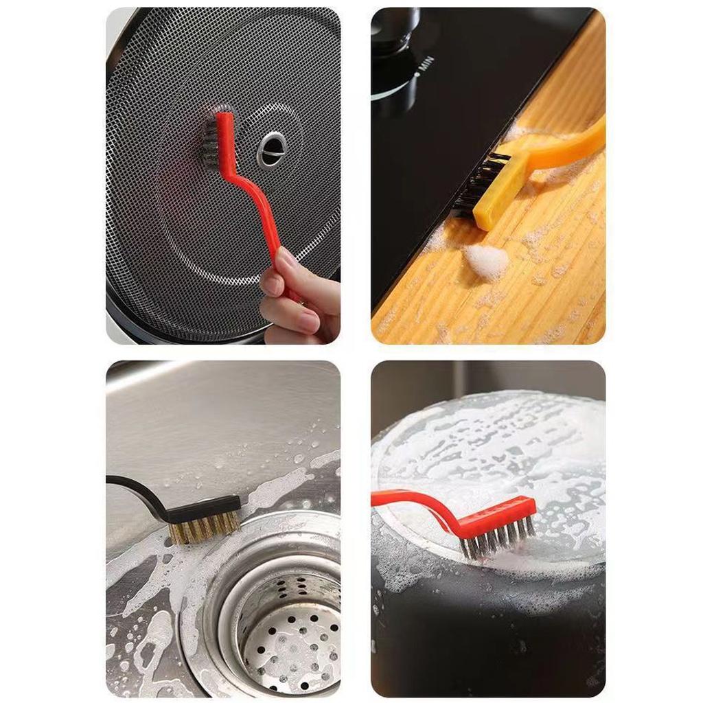 Bàn chải vệ sinh nhà bếp đa năng bộ 3 chiếc dây sắt dây đồng và dây nhựa bàn chải làm sạch bếp gas