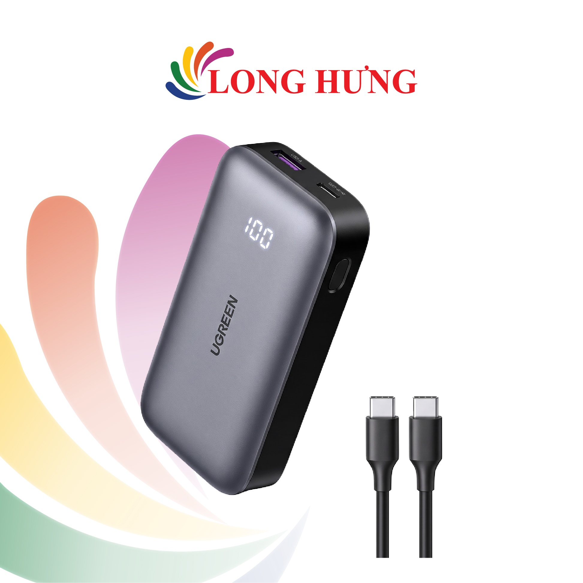 Sạc dự phòng Ugreen Nexode Power Bank 1USB 2Type-C 30W 10000mAh PB502 25185 - Hàng chính hãng